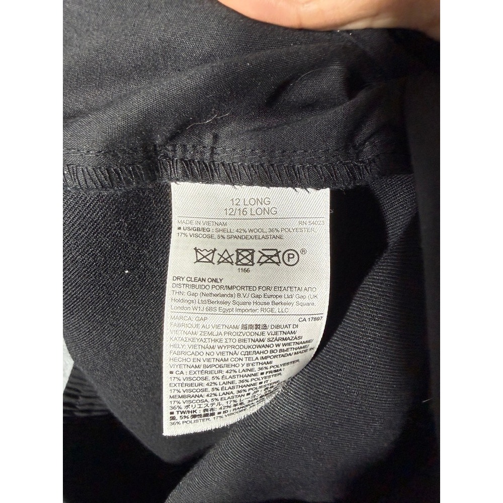 Gap Women Black Wool Blend Jogger Pants Size 12 Long Elastic Waist 534396-03 - Picture 7 of 9